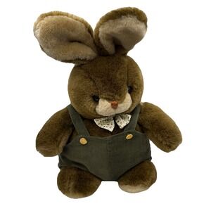 Vintage Chosun Bunny Rabbit Plush Brown Stuffed Easter Corduroy Bow Tie‎
